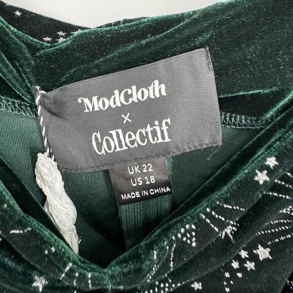 Modcloth x Collectif top 18 green velvet star fairy festival renaissance plus - Picture 3 of 7